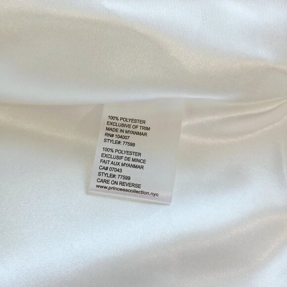 American Princess White Dress Girl Sz 7 Embroidered Florals, Pearls, Flower Girl - Picture 9 of 12